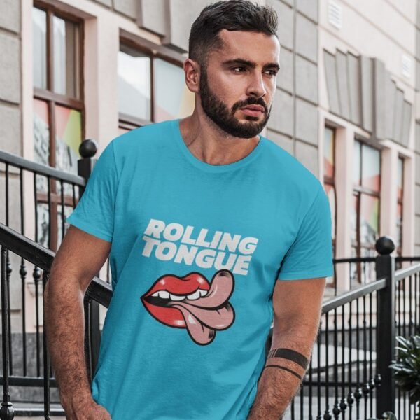 Men's Phix x Rolling Stones Black Rhinestone Tongue Top in Size Medium - Rhinestone Embellished