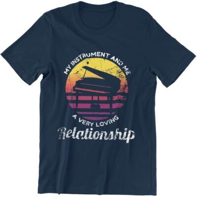 Lond Relationship with piano Navy Blue Tshirt