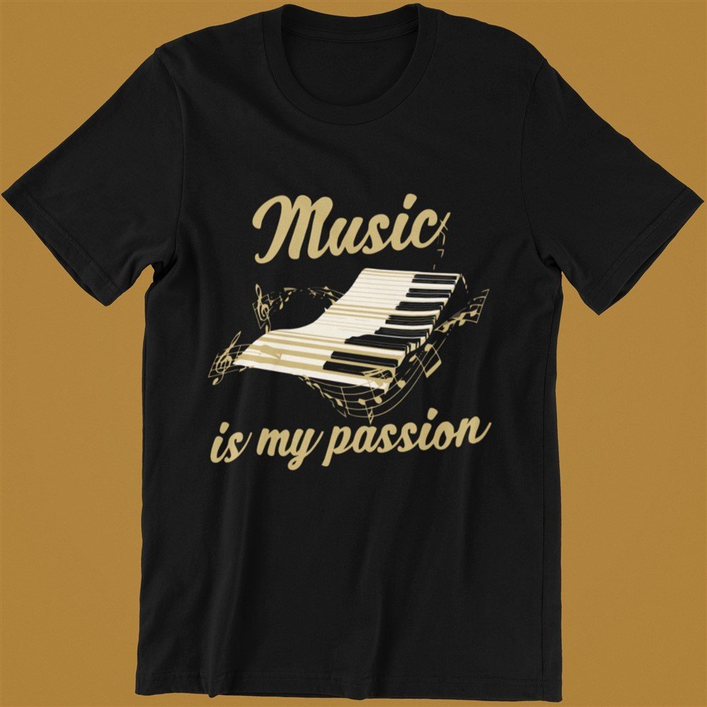 Piano Quote Black Tshirt