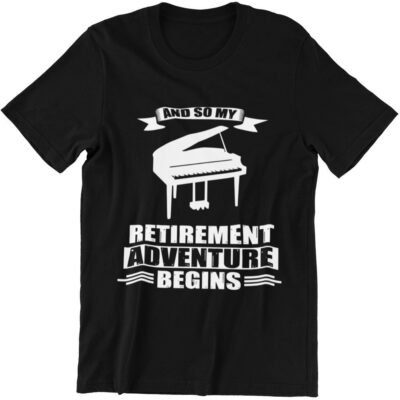 Retired Piano Clavier Pianist Musician Retirement Black Tshirt