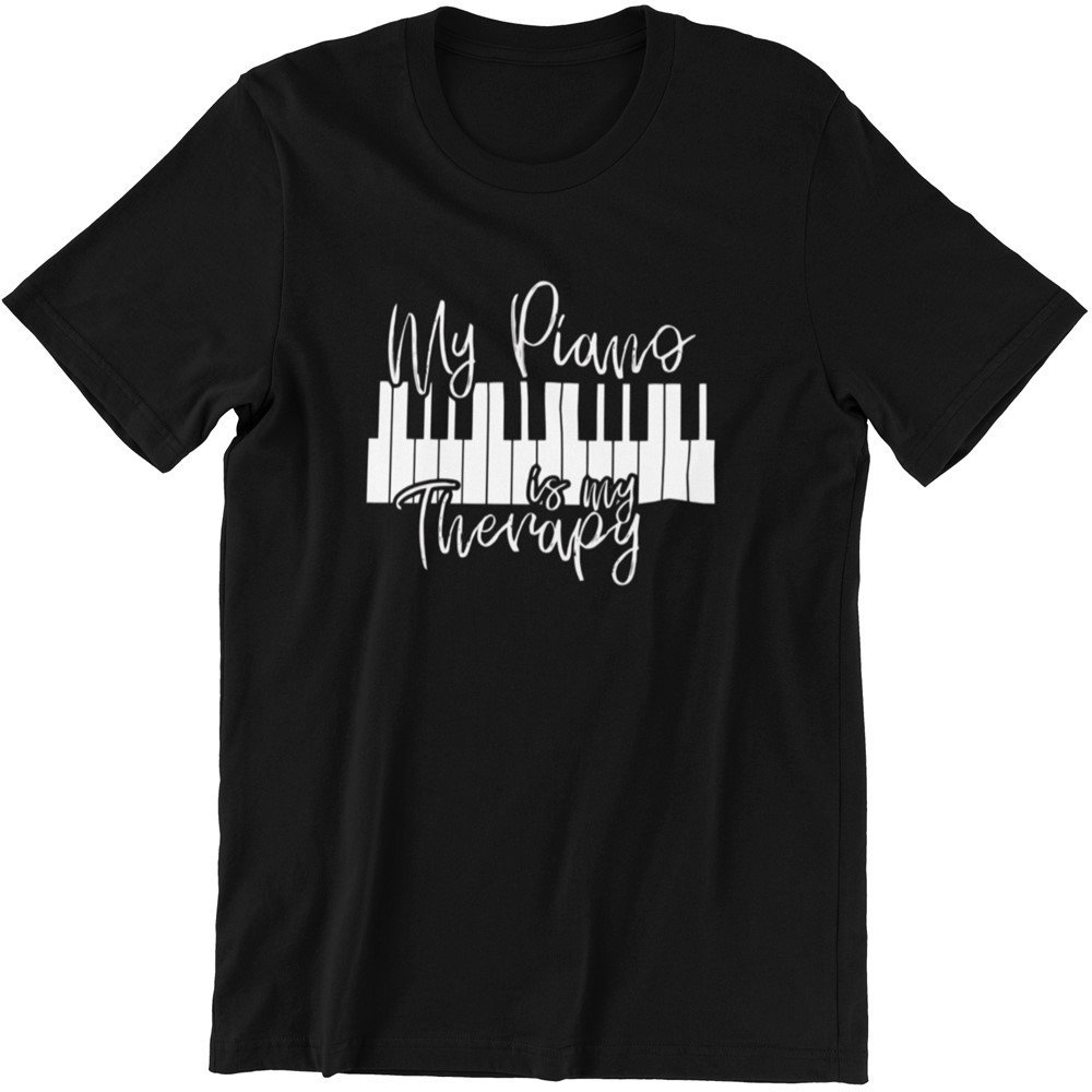 Piano Player Therapy Black Tshirt
