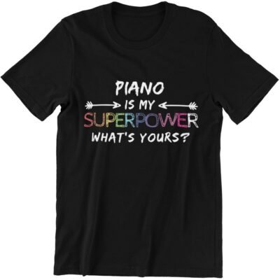 Piano Music Superwar Black Tshirt