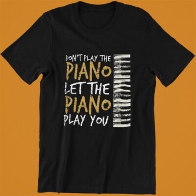 Pianist Musical Instrument Retro Piano Black Tshirt