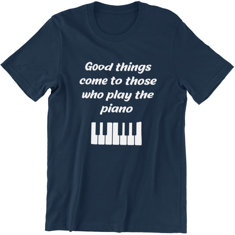 Piano love quote Navy Blue Tshirt